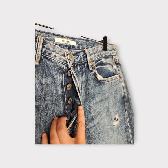 GRLFRND Womens Karolina High Rise Skinny Blue Jeans 29 Premium Denim Distressed - Picture 4 of 7